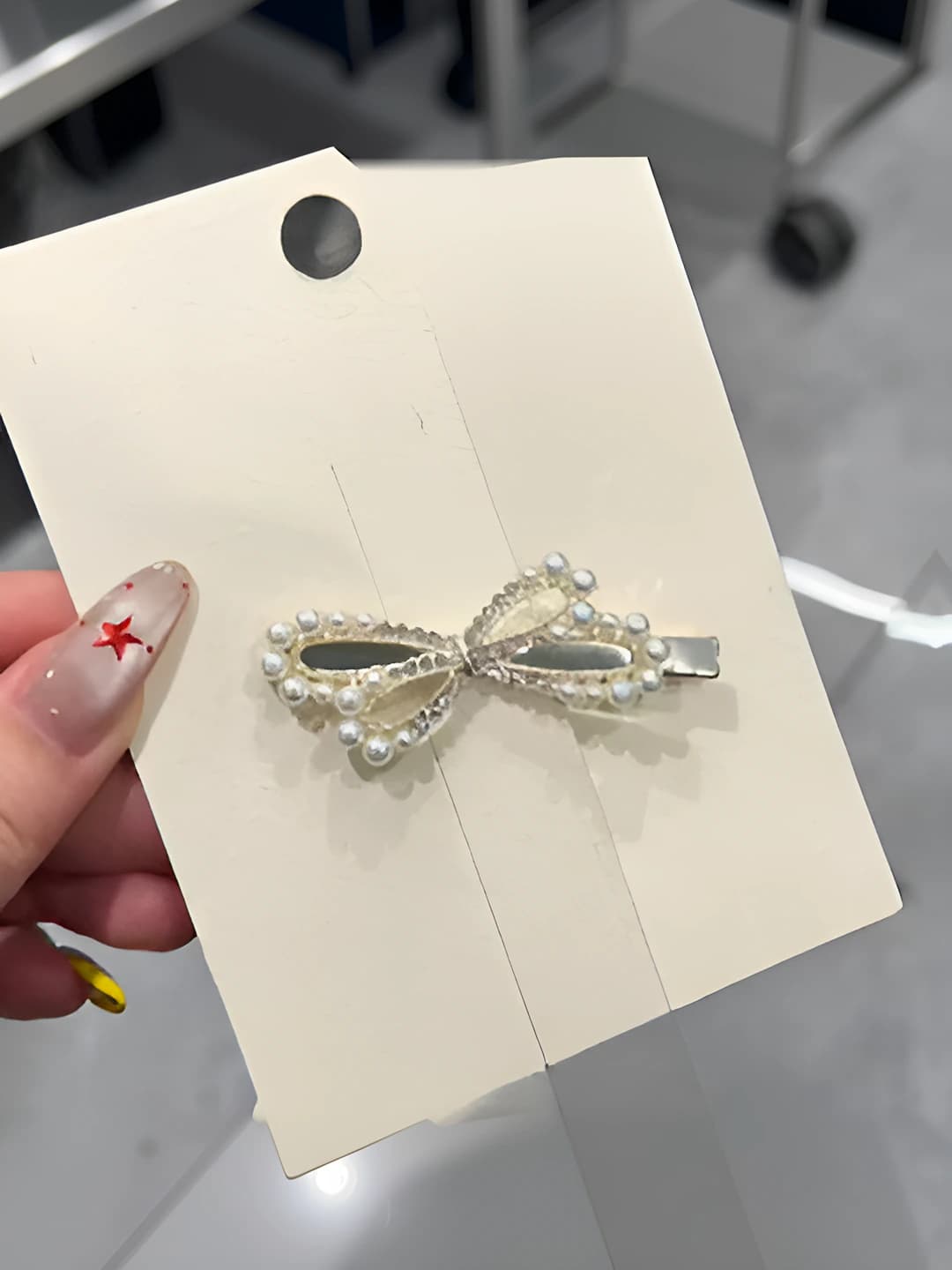 1# Pearl and rhinestone, 5.7 cm