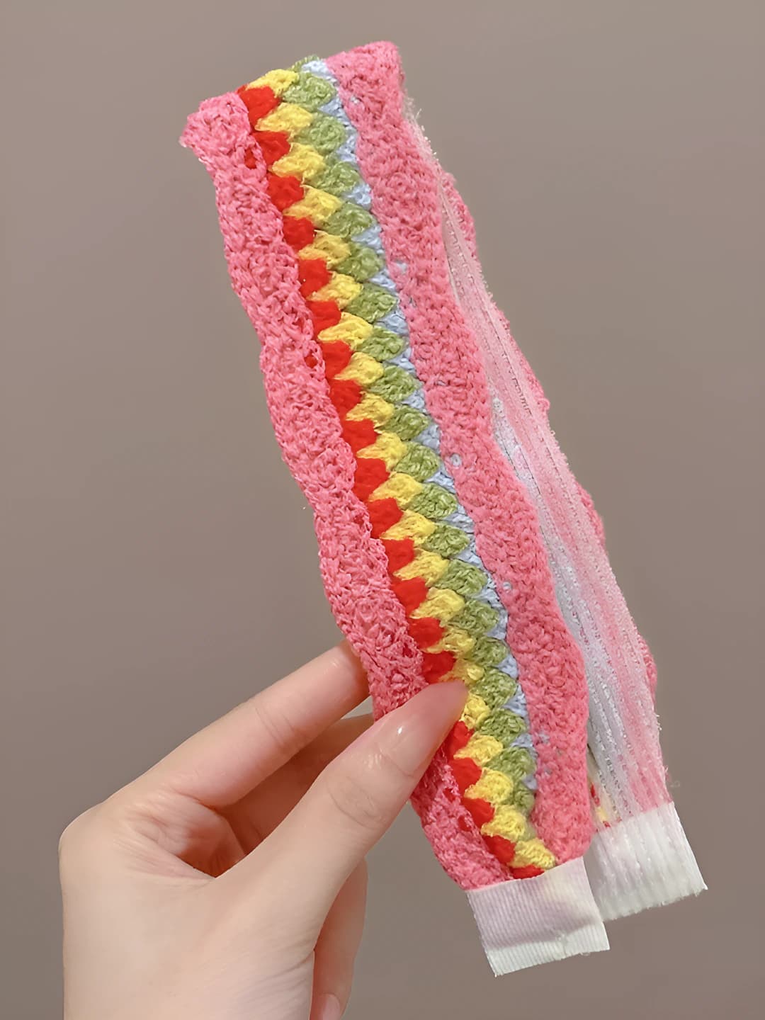 3# Pink rainbow weave