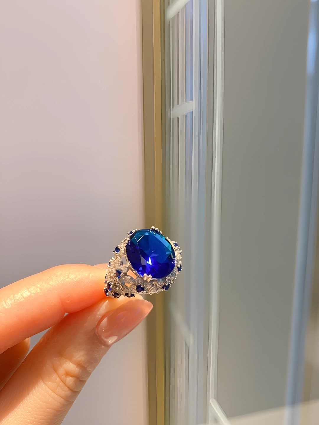 Blue glass ring