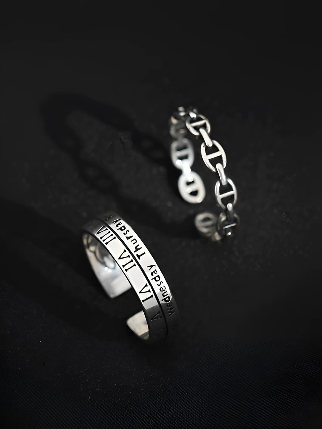Open ring for men and women in hip-hop style with English letters, copper, design element: letters