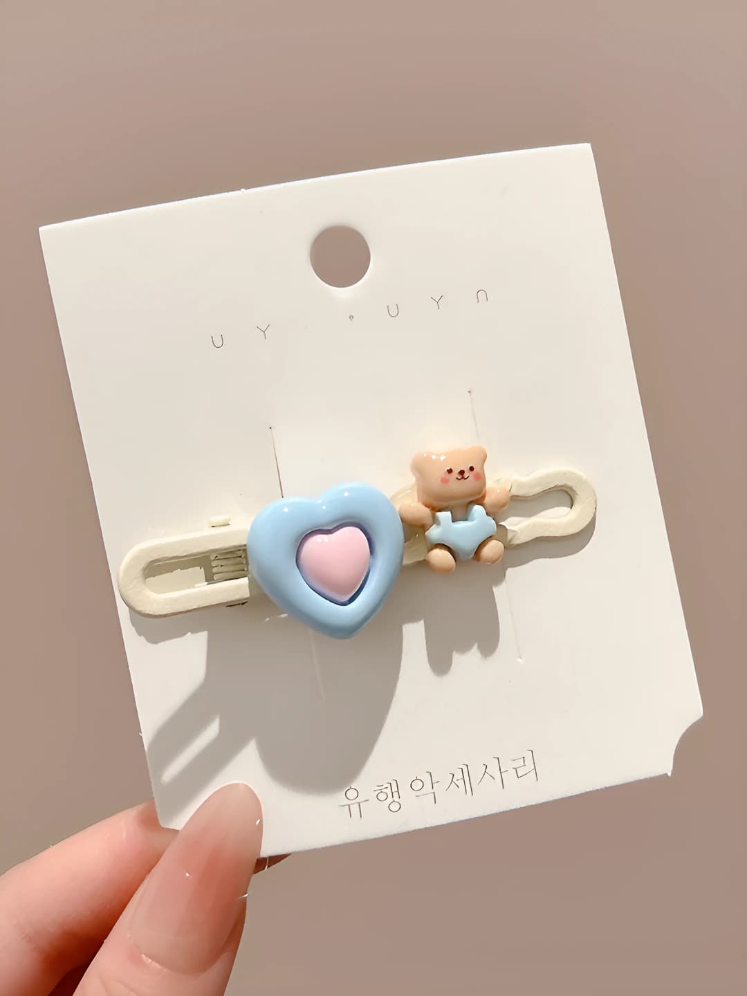3# Bear heart clip 6 cm
