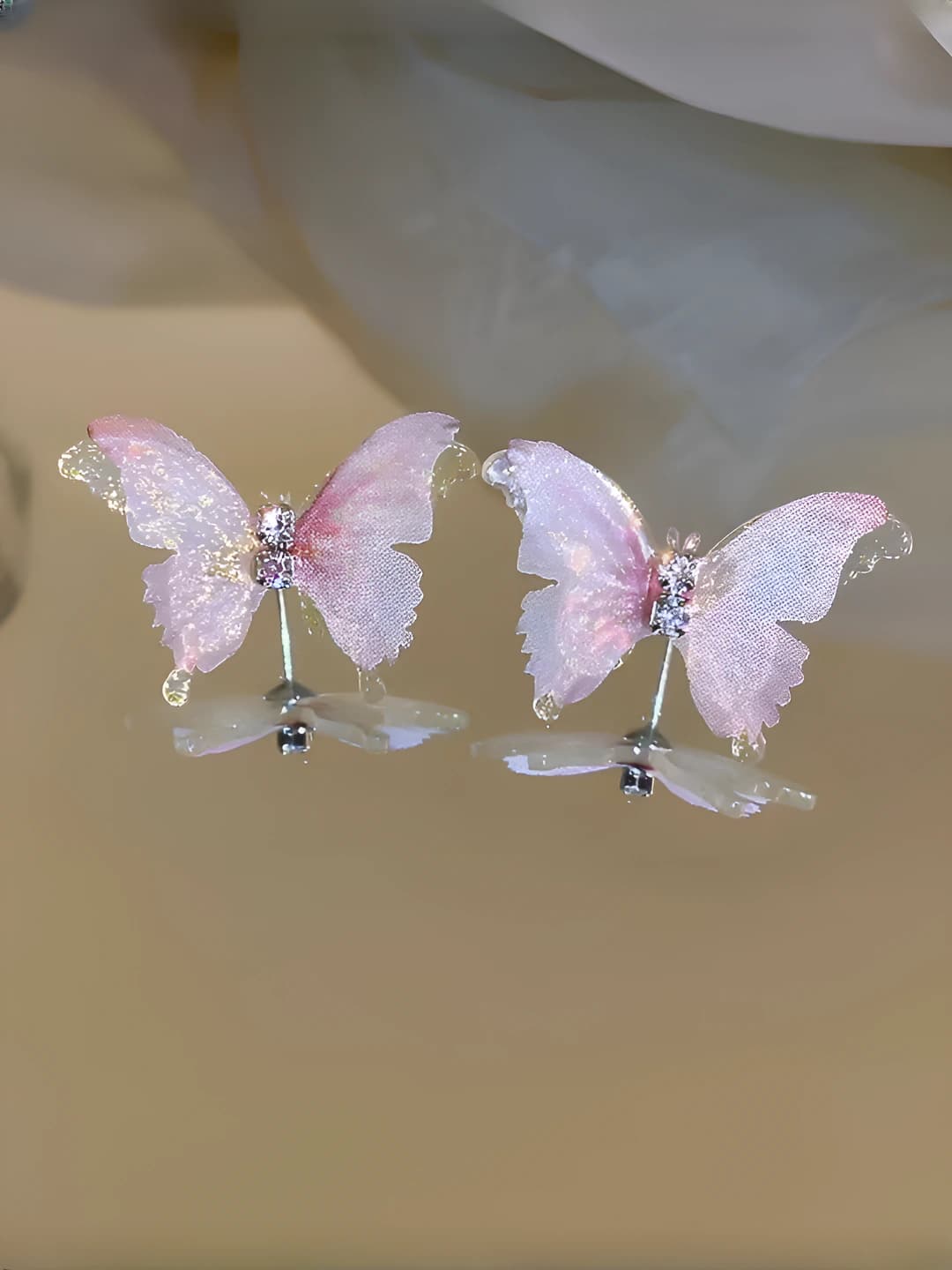 Pink tulle butterfly