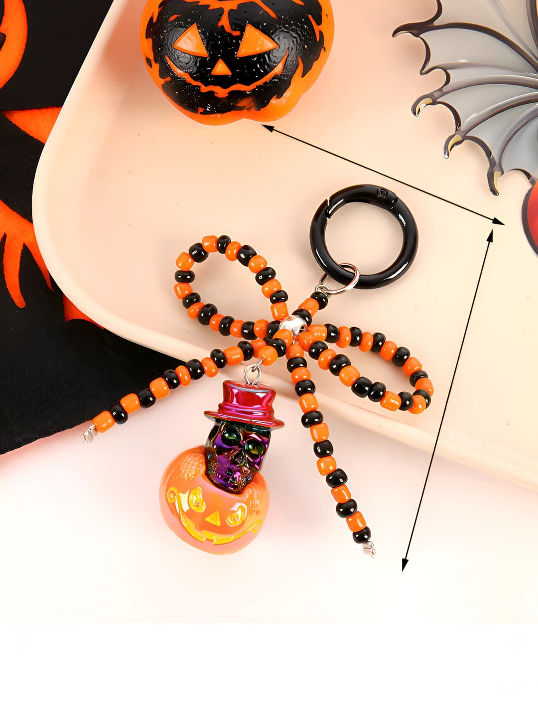 K3825 Bow charm Hat and scary head