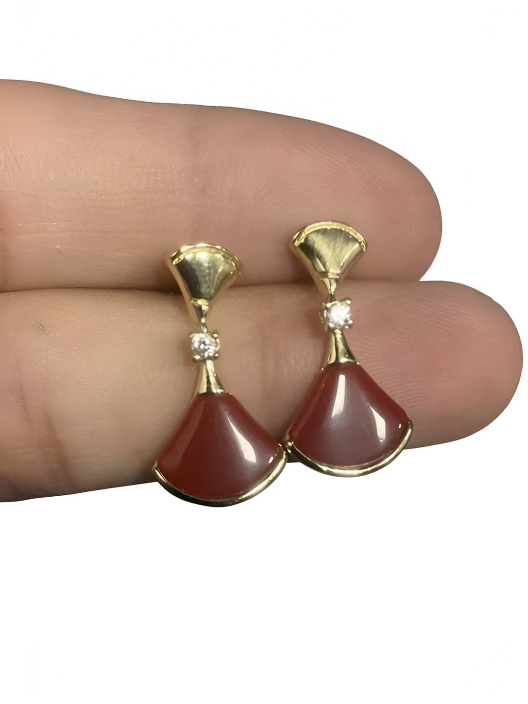 Gold + red agate
