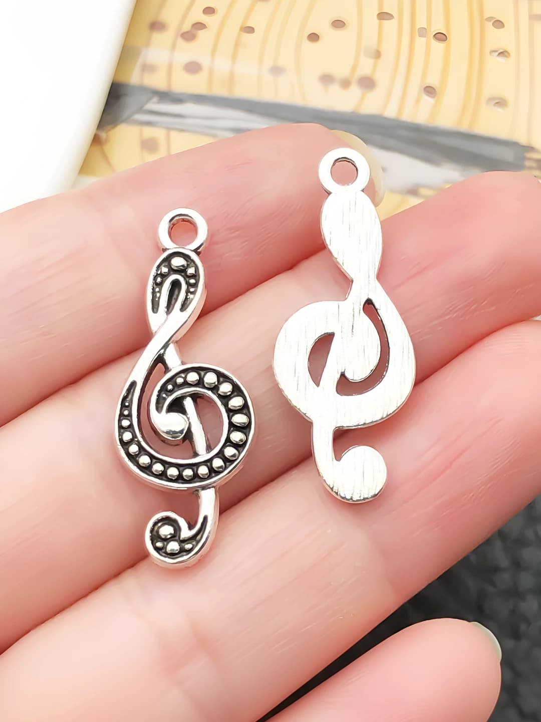Античная серебро, верхняя нота, 29x11mm