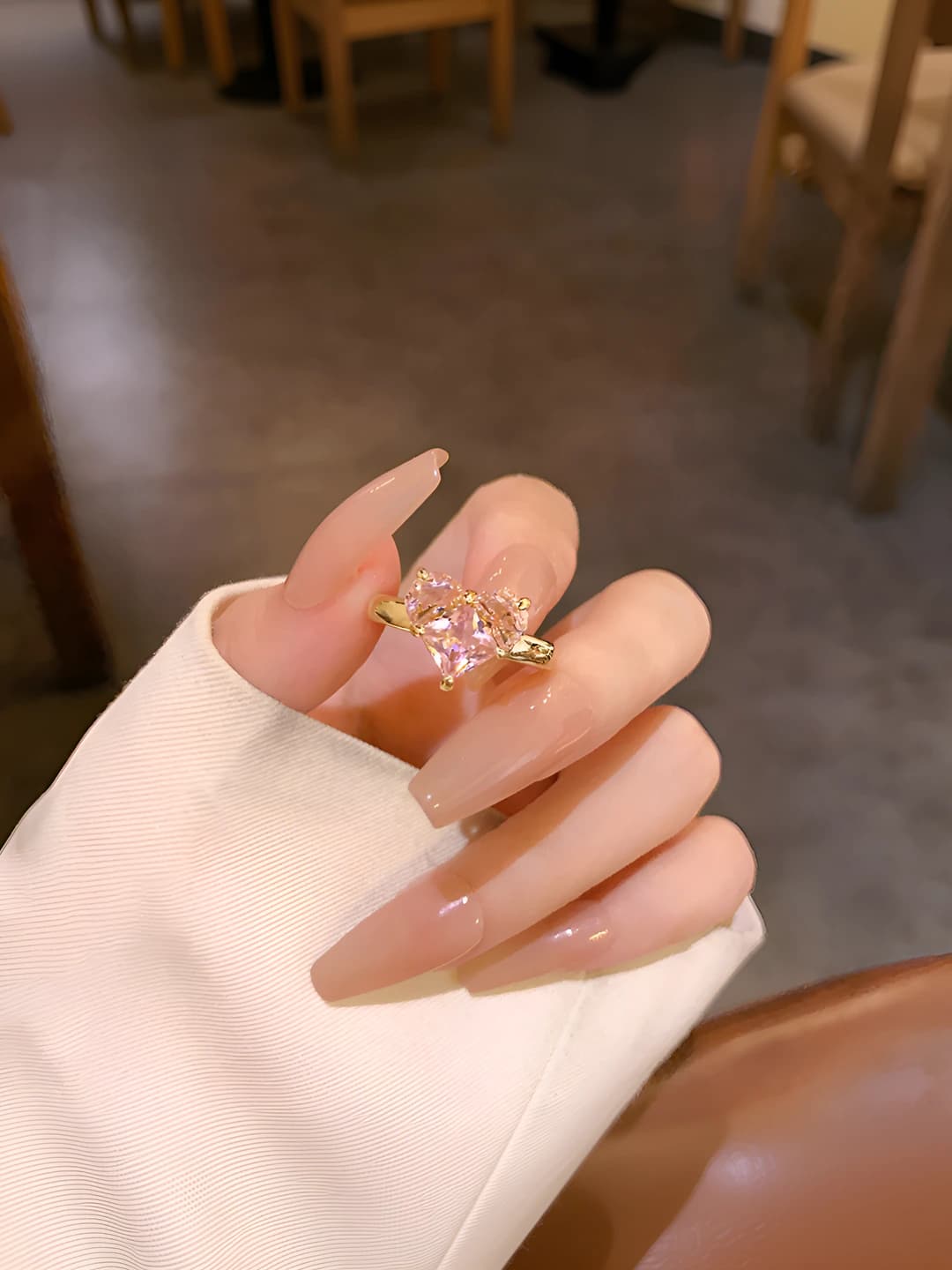 Heart zircon ring