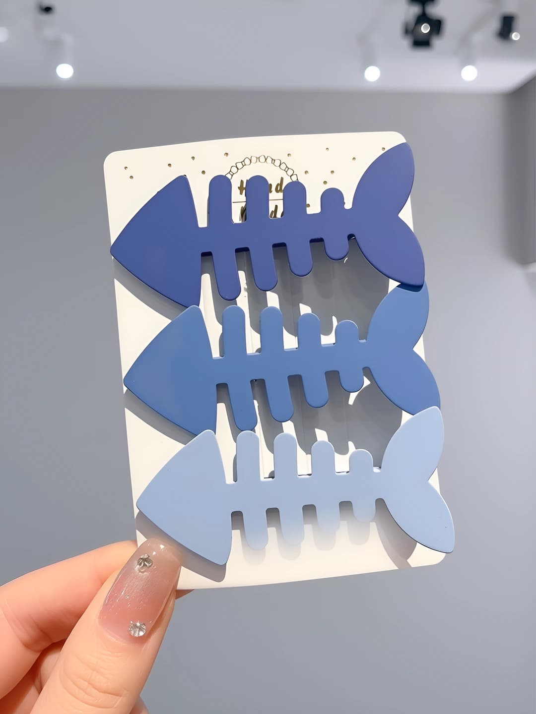 Blue gradient fishbone set of 3