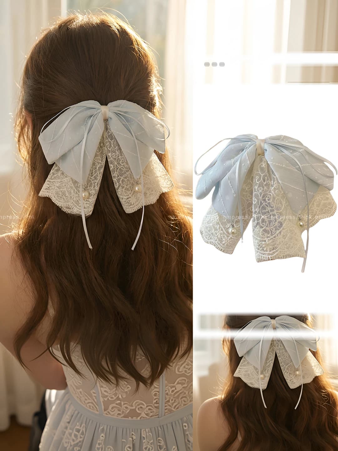 Women's lace bow hair clips and combs, 2026, cute style