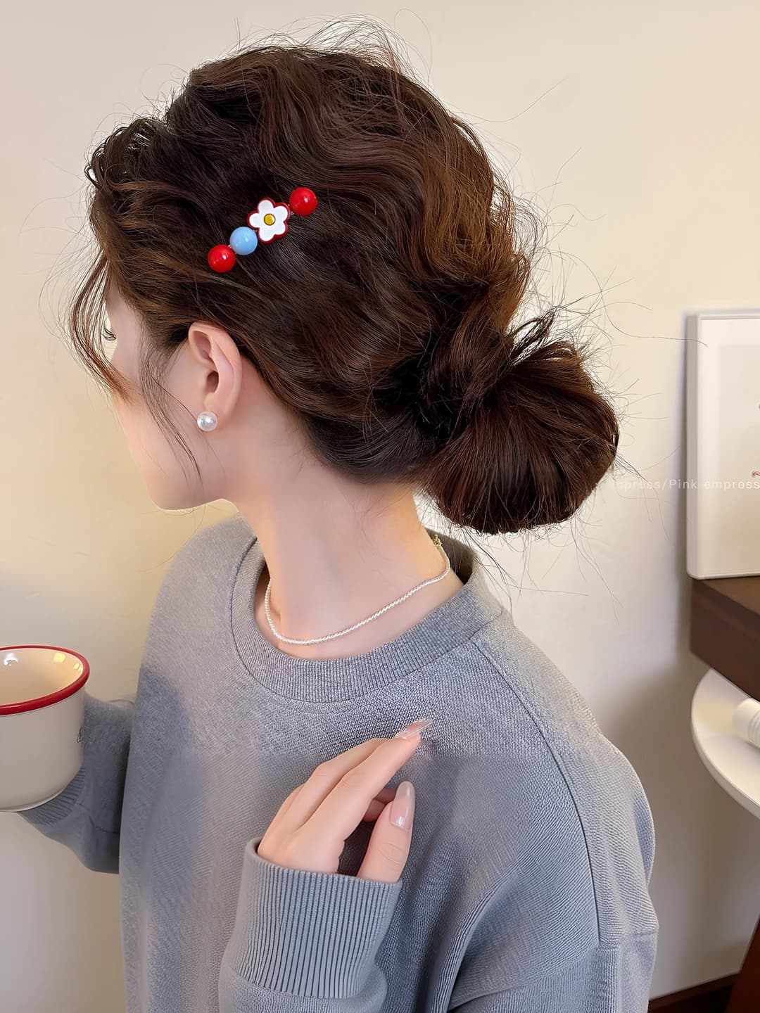3# Bead flower clip ~6 cm