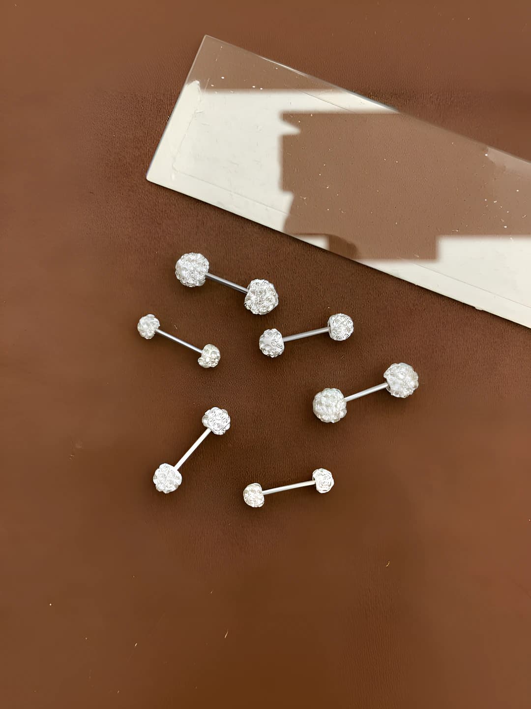 Women's crystal ball stud earrings, geometric design, simple style
