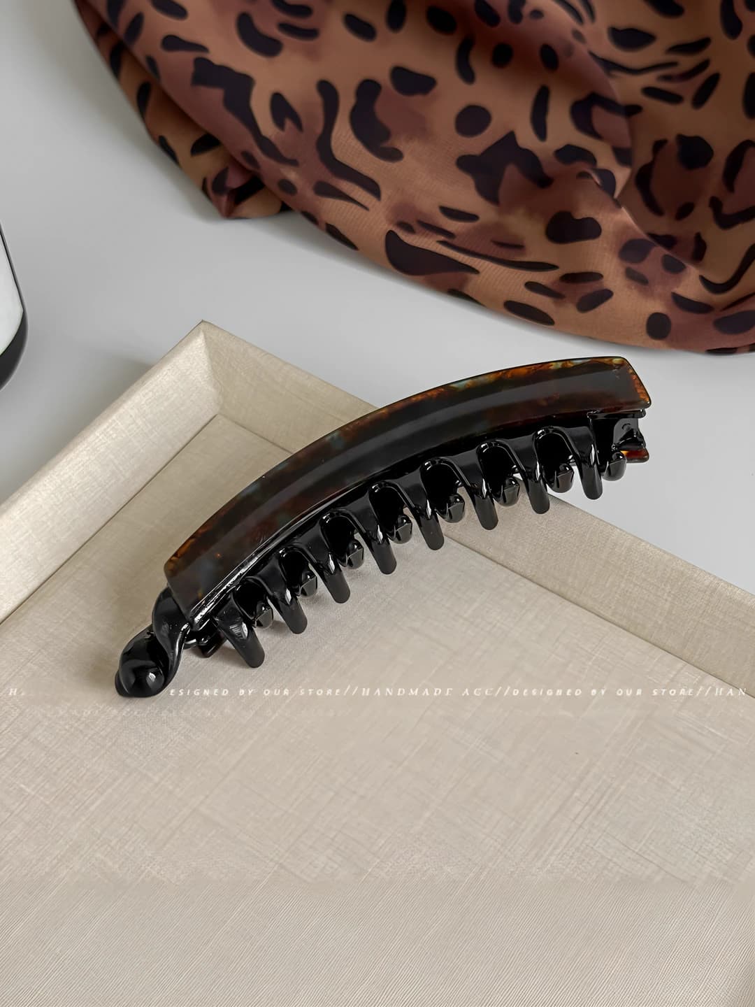 3# Large banana clip [Blue coffee] approx. 13 cm