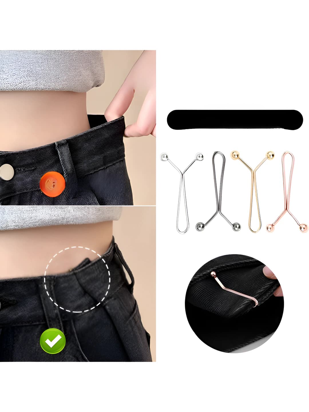Ayollar uchun moda uslubidagi metall shal qisqich, kiyimni mahkamlaydigan ko'p funksiyali to'g'ri qisqich