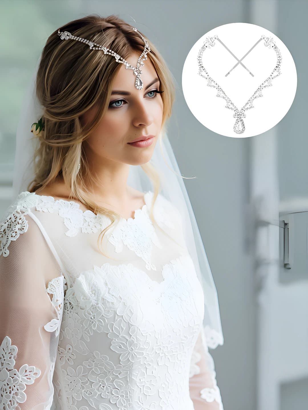 Silver diamond hair accessory