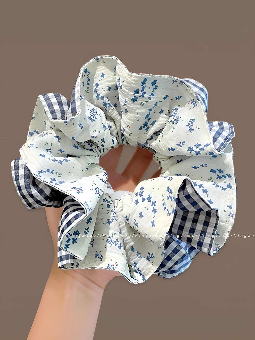 6# Ko'k mayda gulli matoli kichik ~12cm