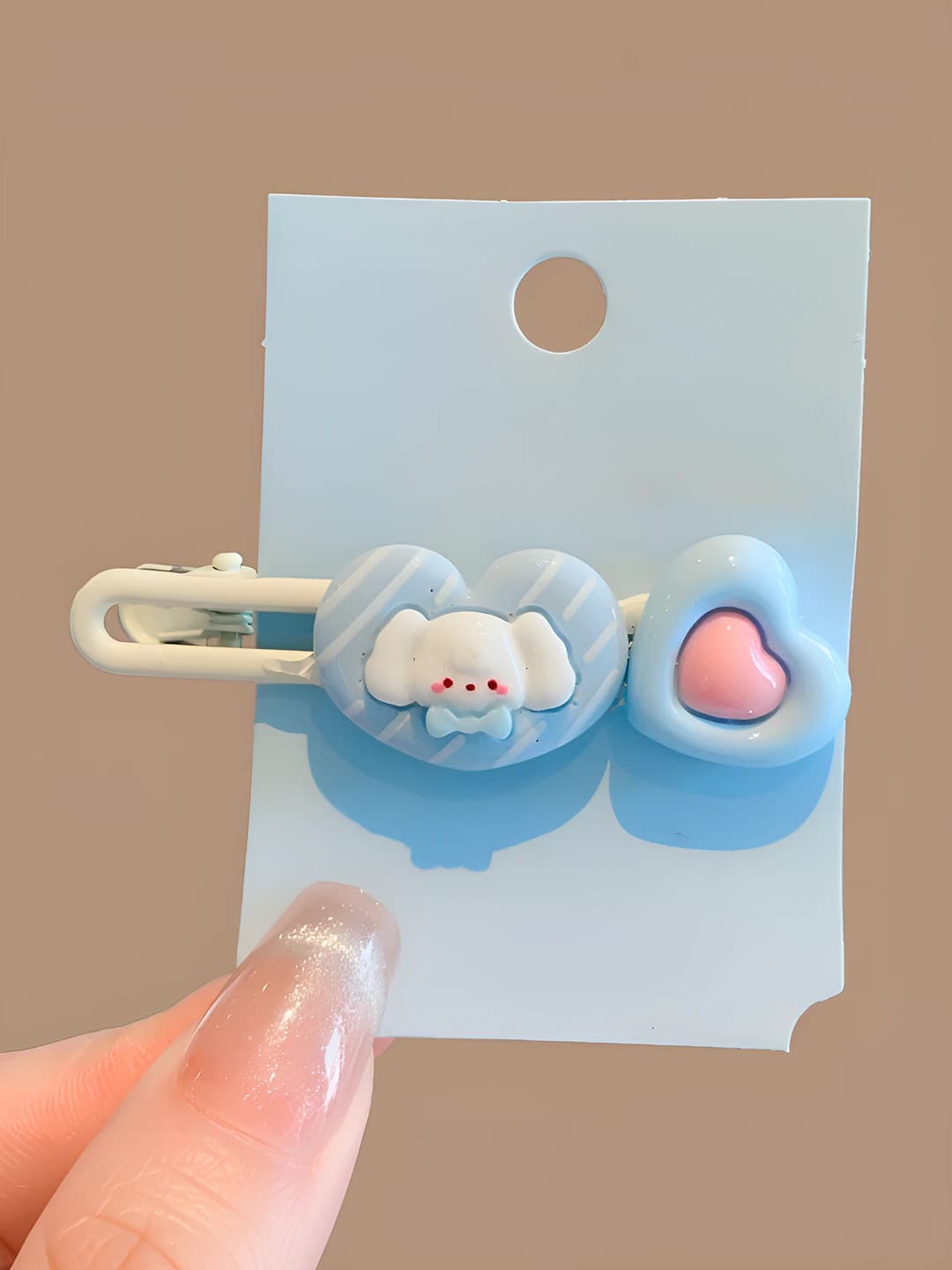 14# Blue Dog, Pink Heart Clip