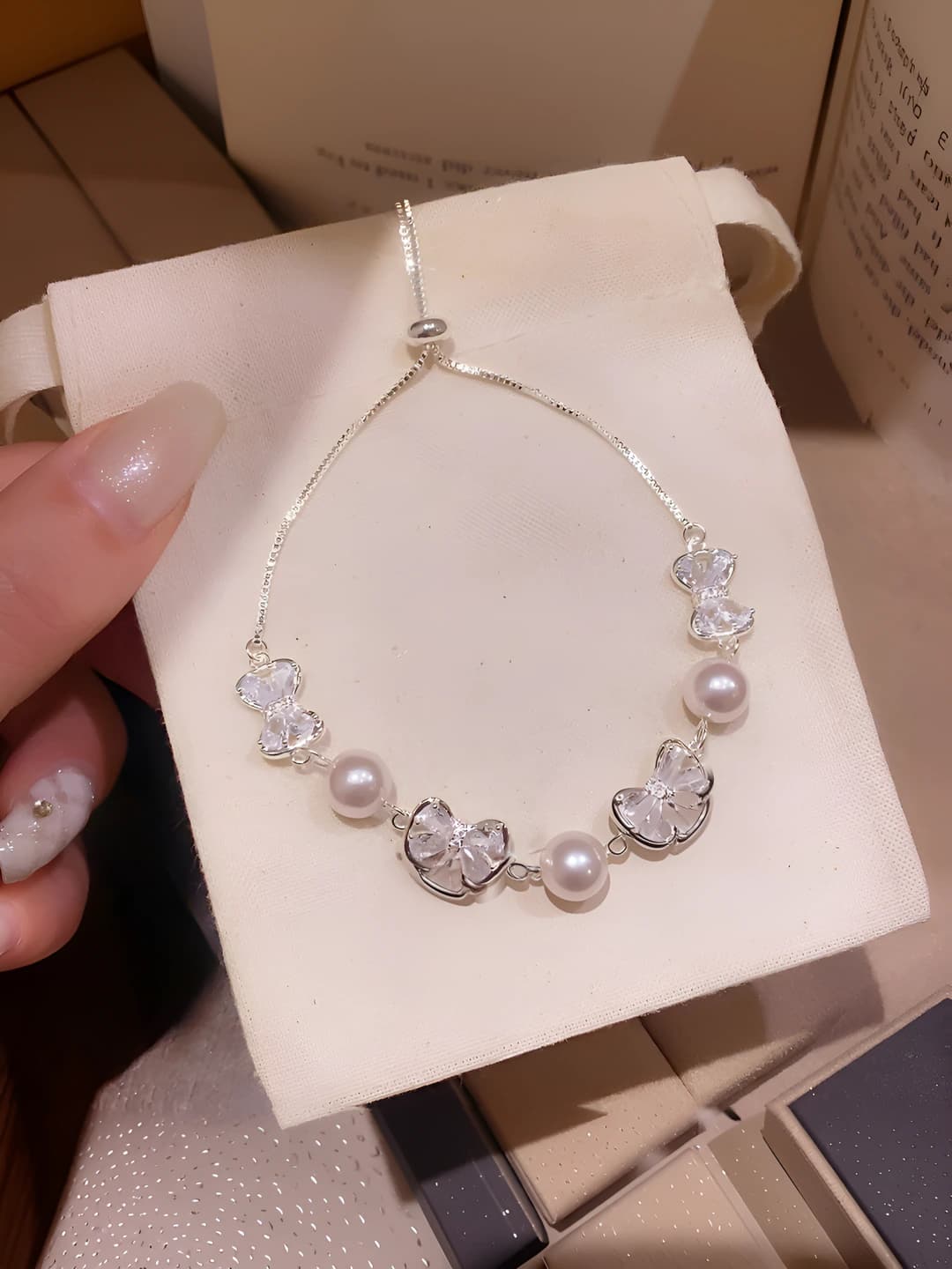 58# Bracelet - Silver - Pink