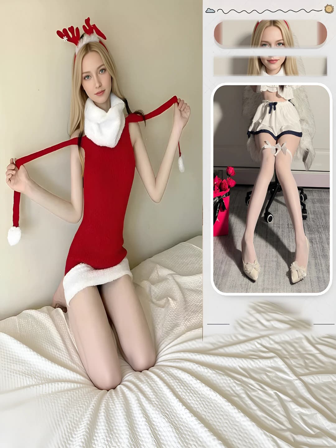 Christmas, no headband + stockings