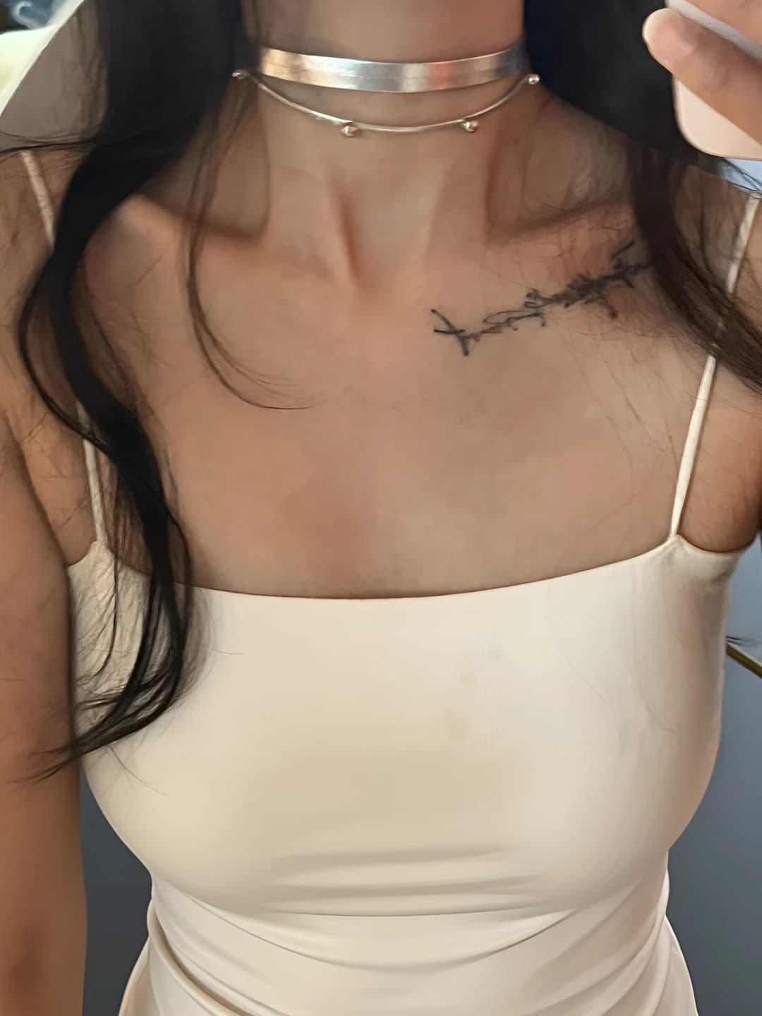 Silver double choker