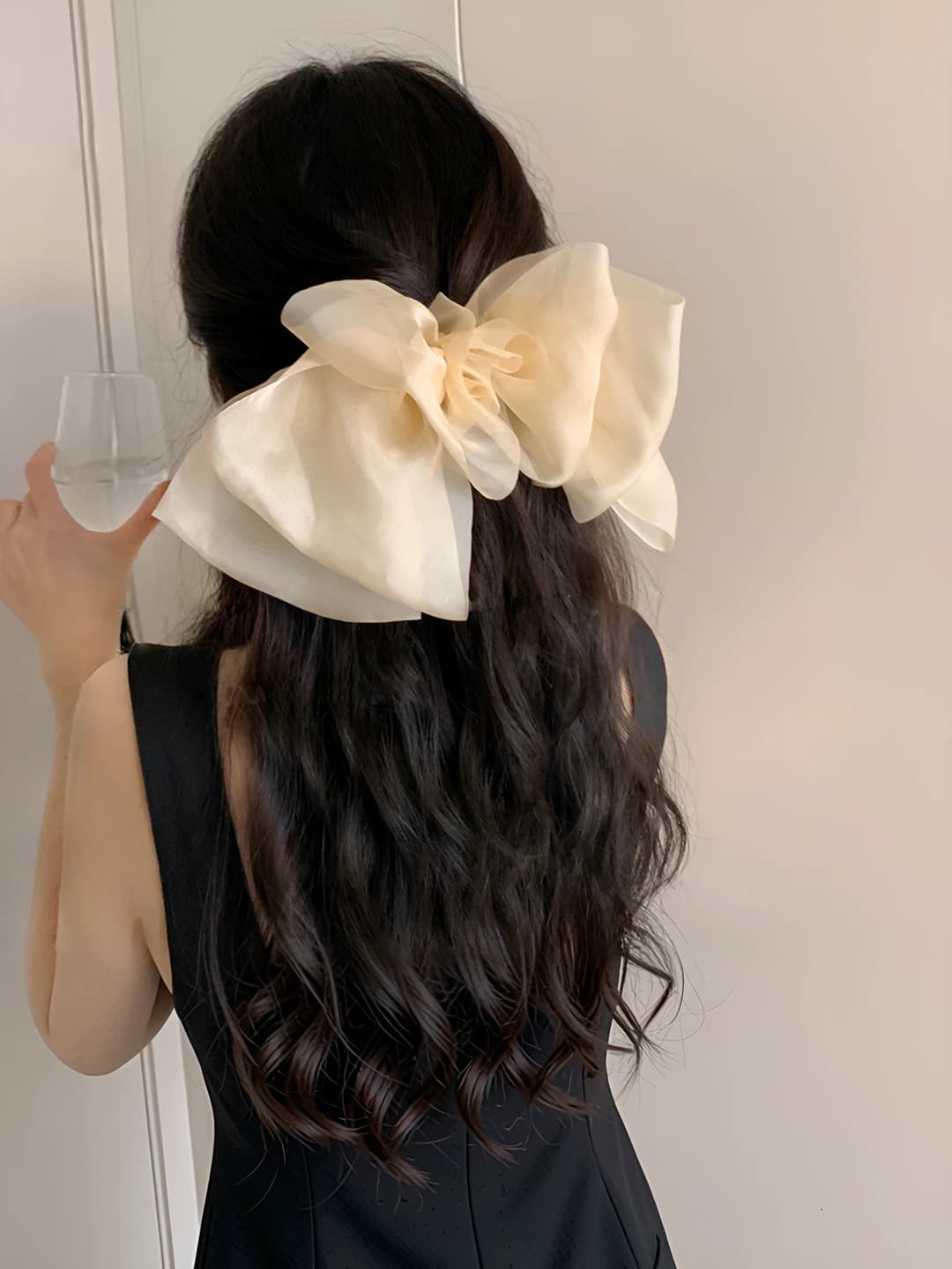 Женский летний большой бабочка шифоновый зажим для волос, легкий и милый стиль