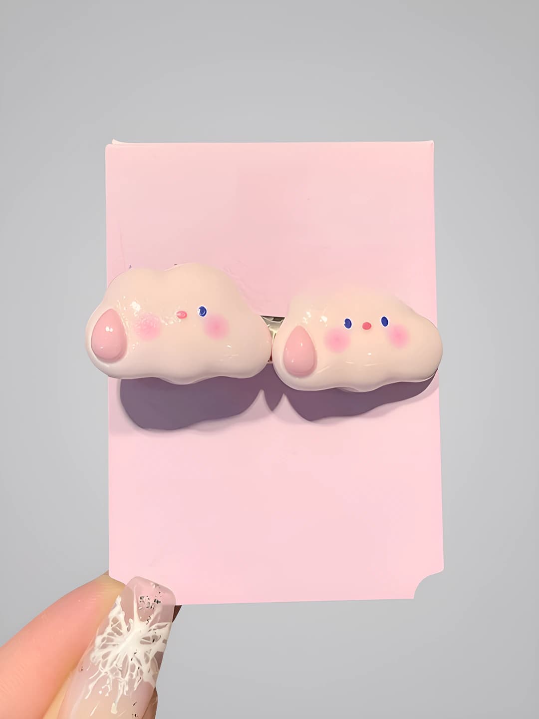 Pink Double Cloud Clip 4.5 cm