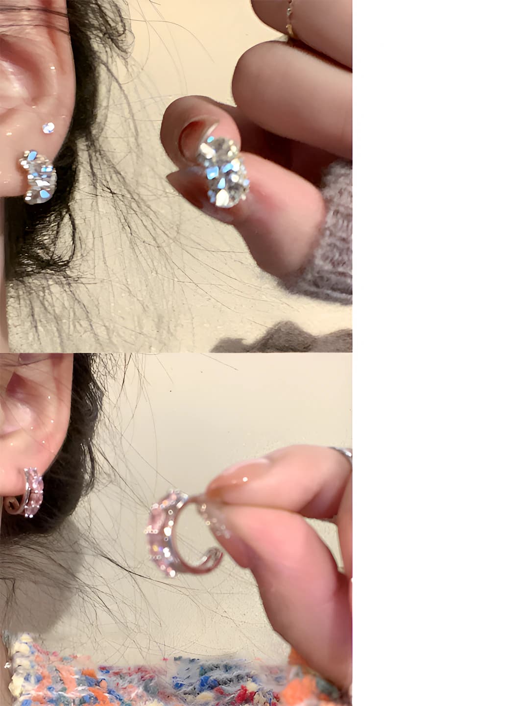 Multicolour with diamonds, 2 pc