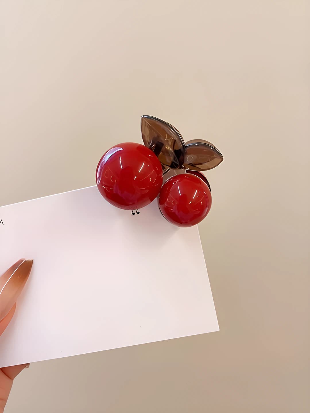 Ankora red cherry small hair clip