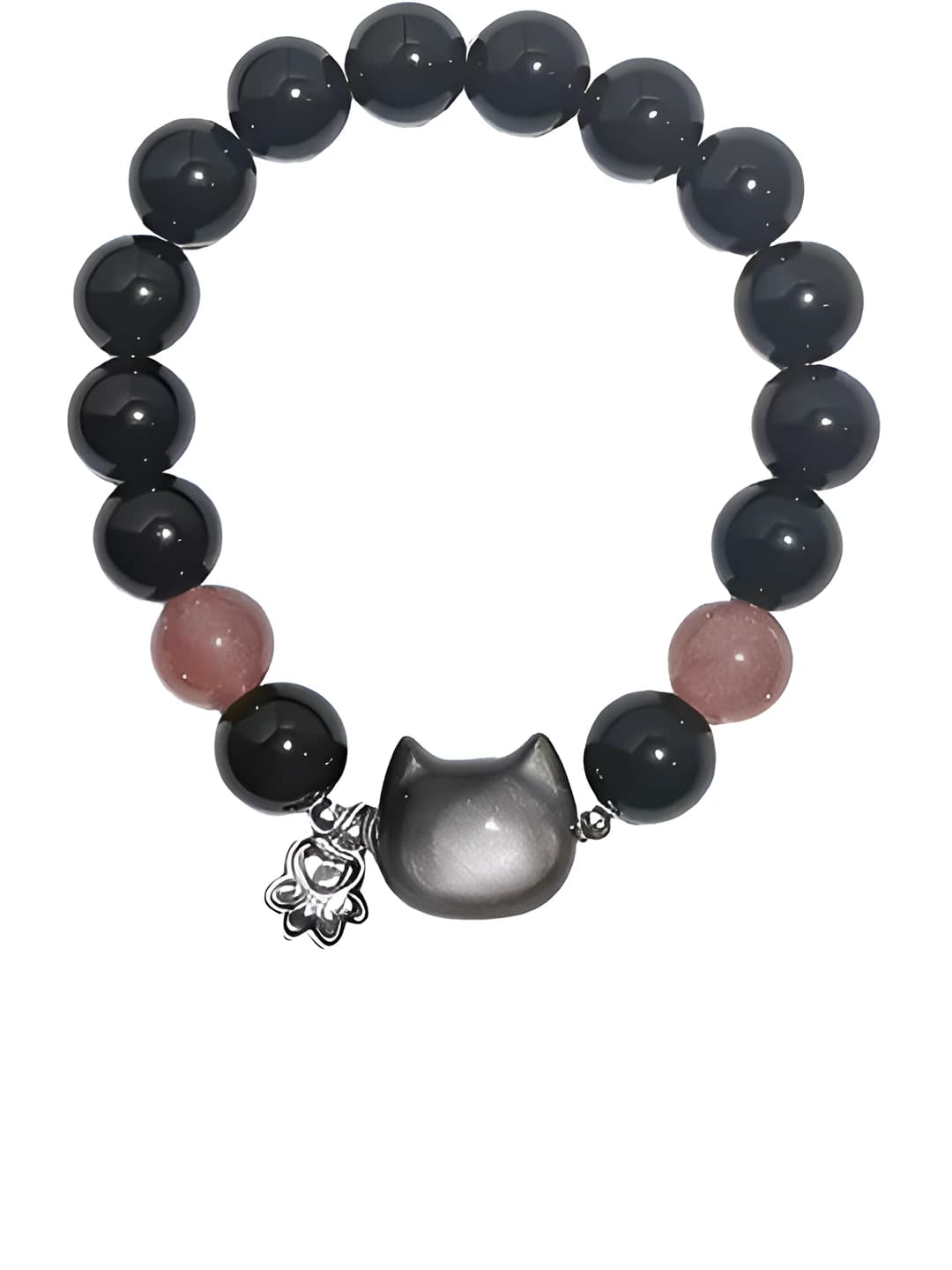 Natural Silver Obsidian Bracelet - Women