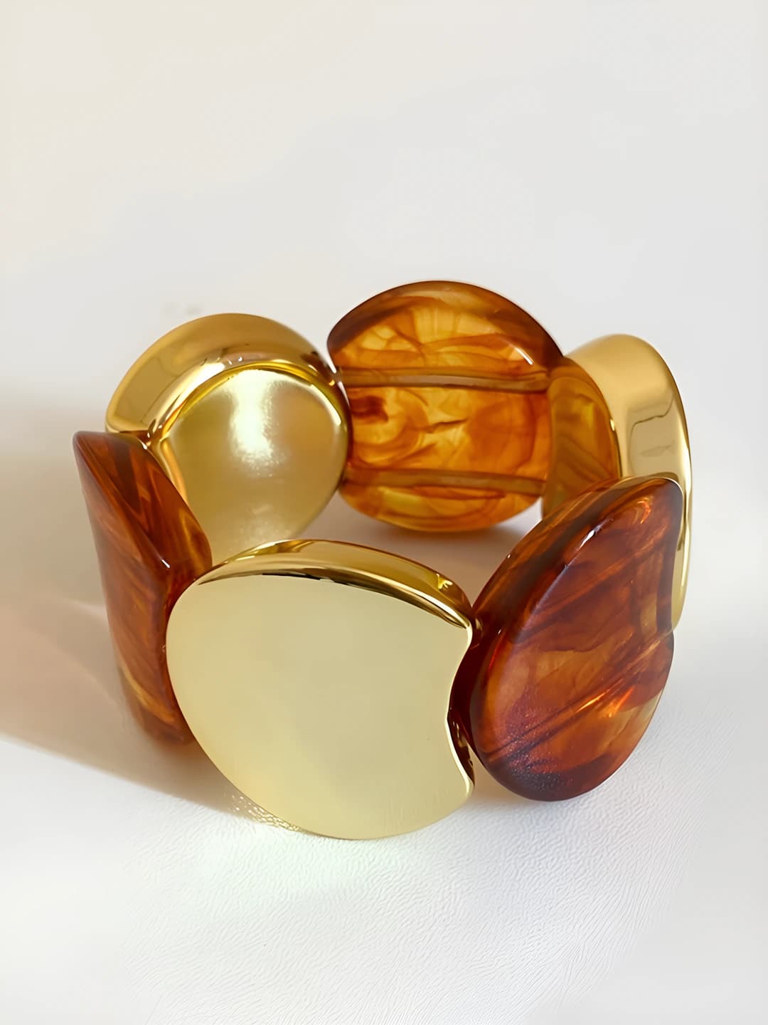 43# Bracelet - Gold - Dark coffee