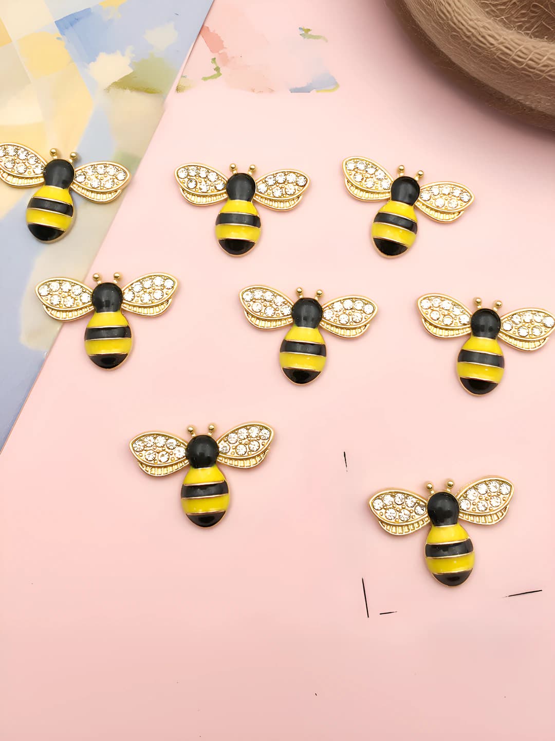 1 шт без подвеса плоский бриллиантовый пчела 16x24mm-1.8g