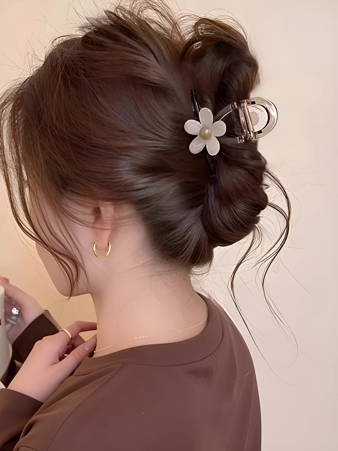 1# Бежевый 5-лепестковый цветок 8cm