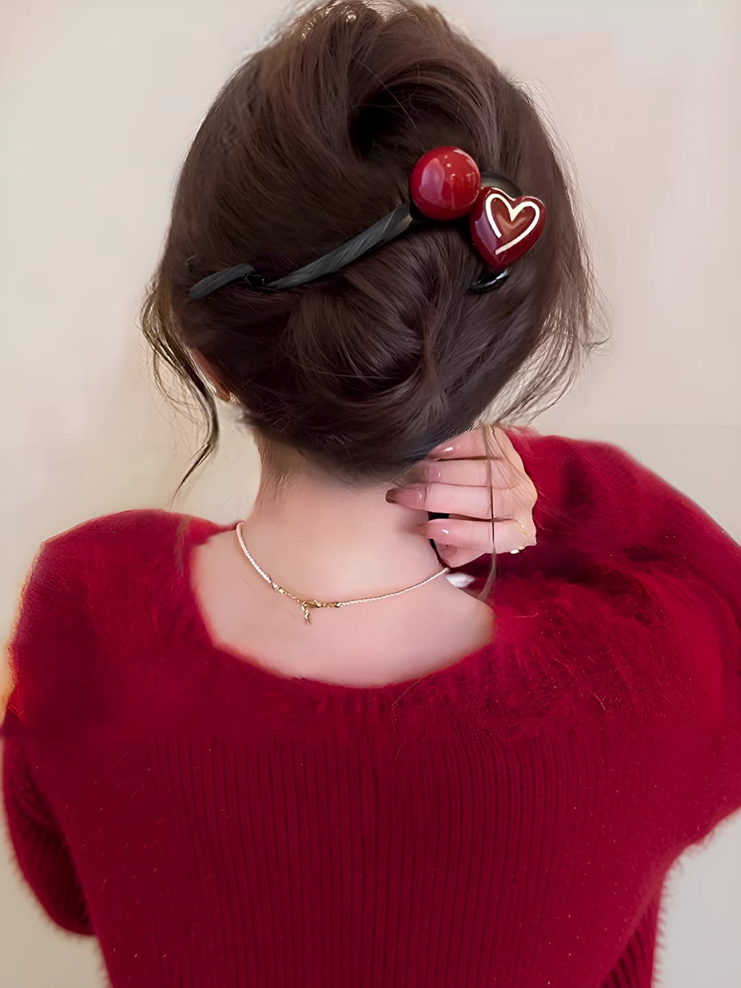 2# Бордовый сердечко зажим 10.5cm