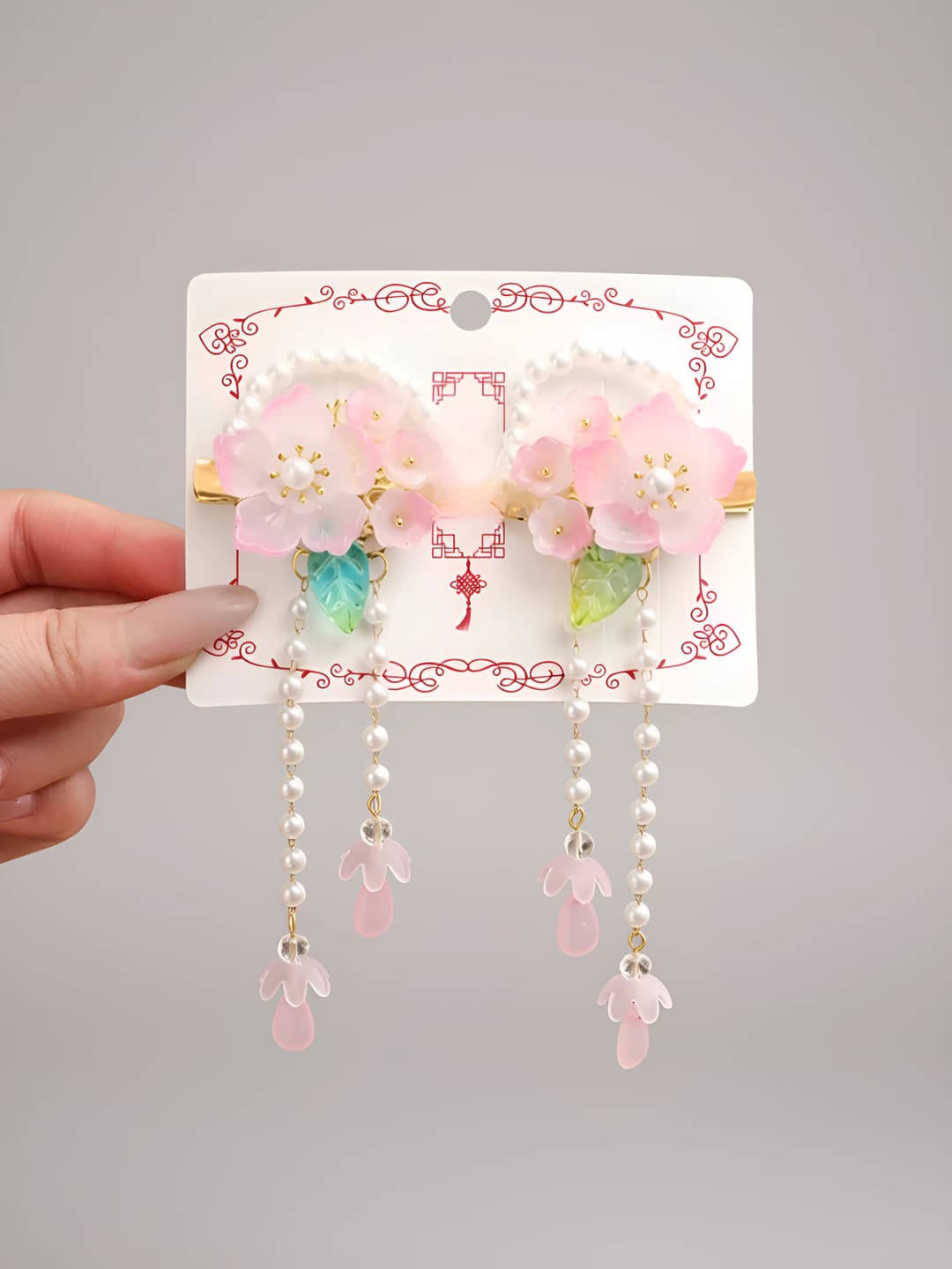 2# Pink flowers, pearl