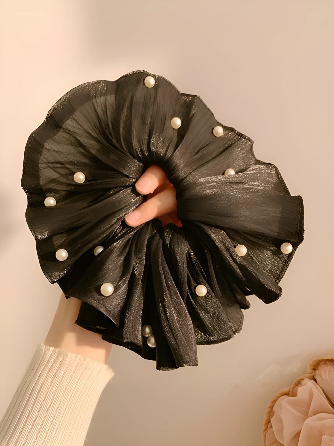 2# Чёрный жемчуг складки 20 см