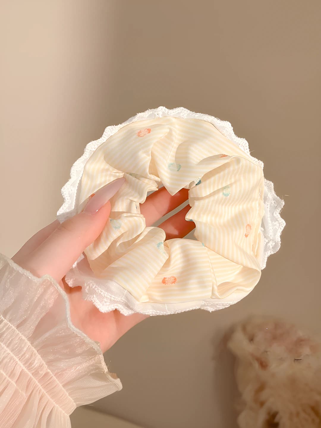 Polka stripe, yellow 12.5 cm