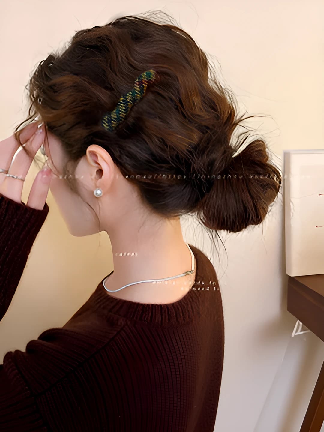 2# Plaid wavy hair clip ~ 1 pc