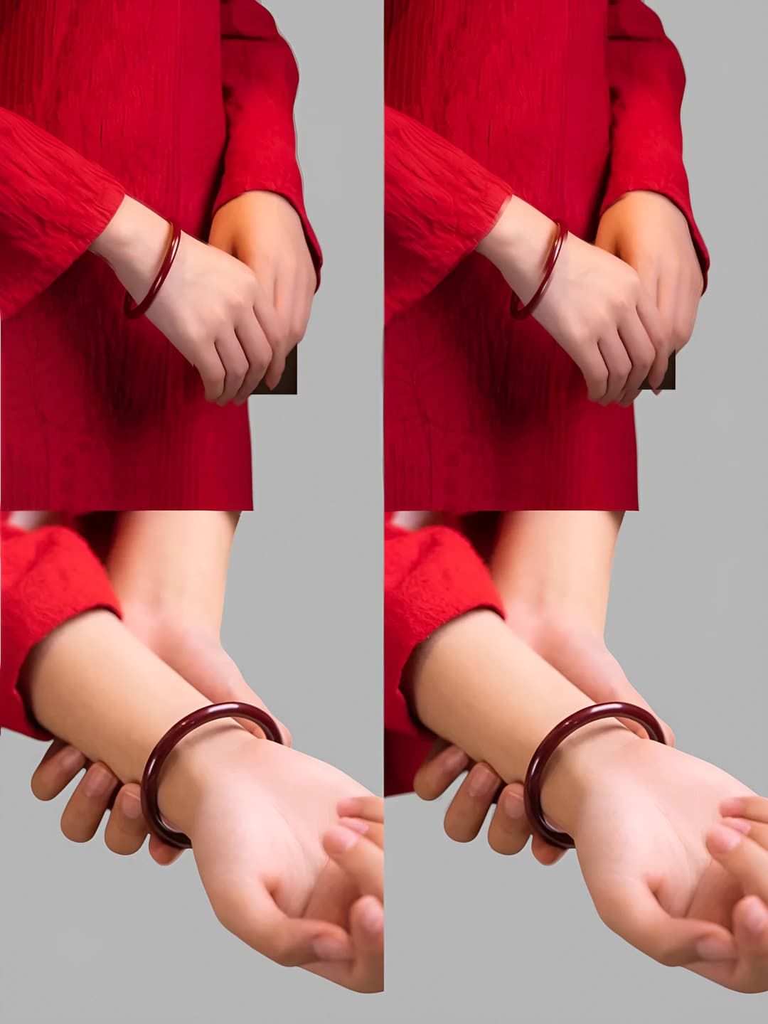 Chunky bangle, Cinnabar Red, 58mm