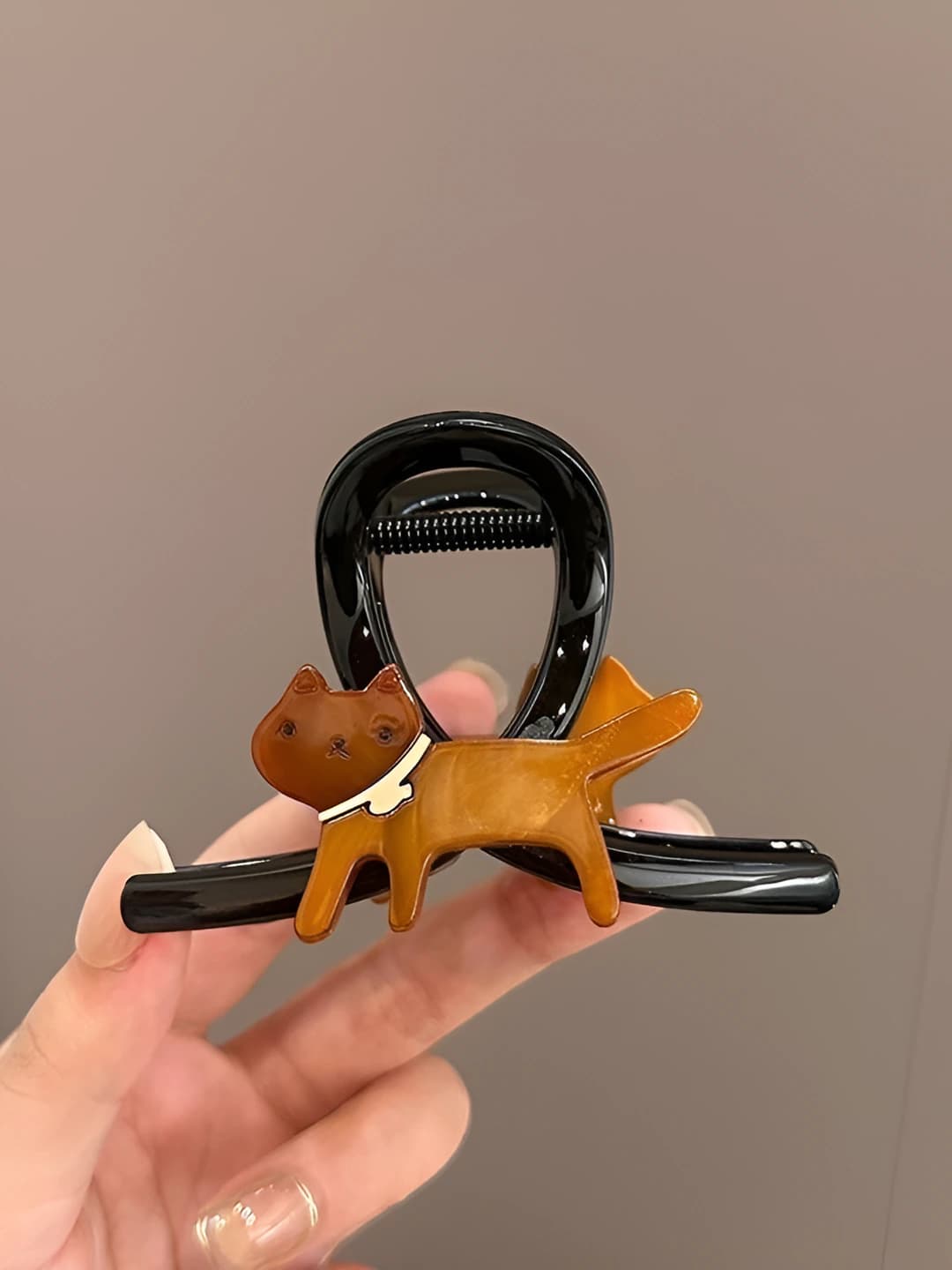 Kitten hair clip black-8 cm