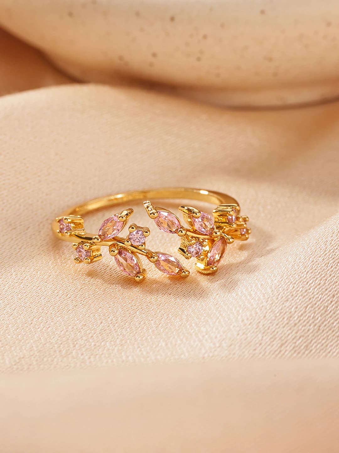 Gold pink zircon