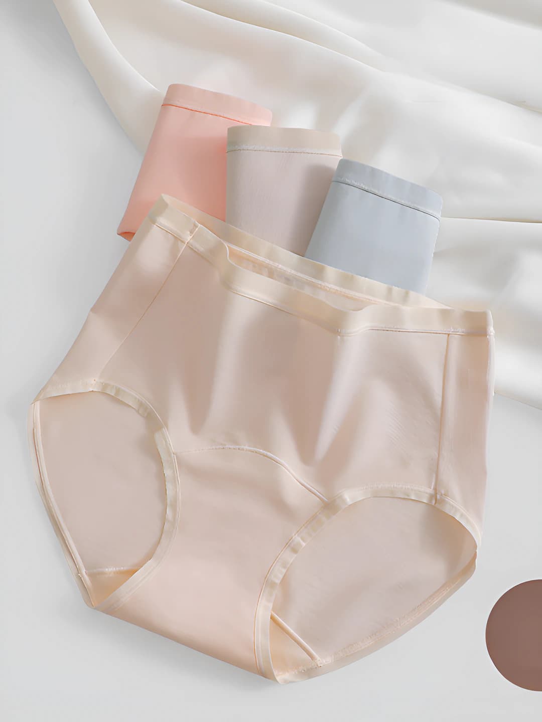 Women's pure cotton briefs, 60 count, mid-waist, solid colour, breathable, antibacterial, plus size, all-season
