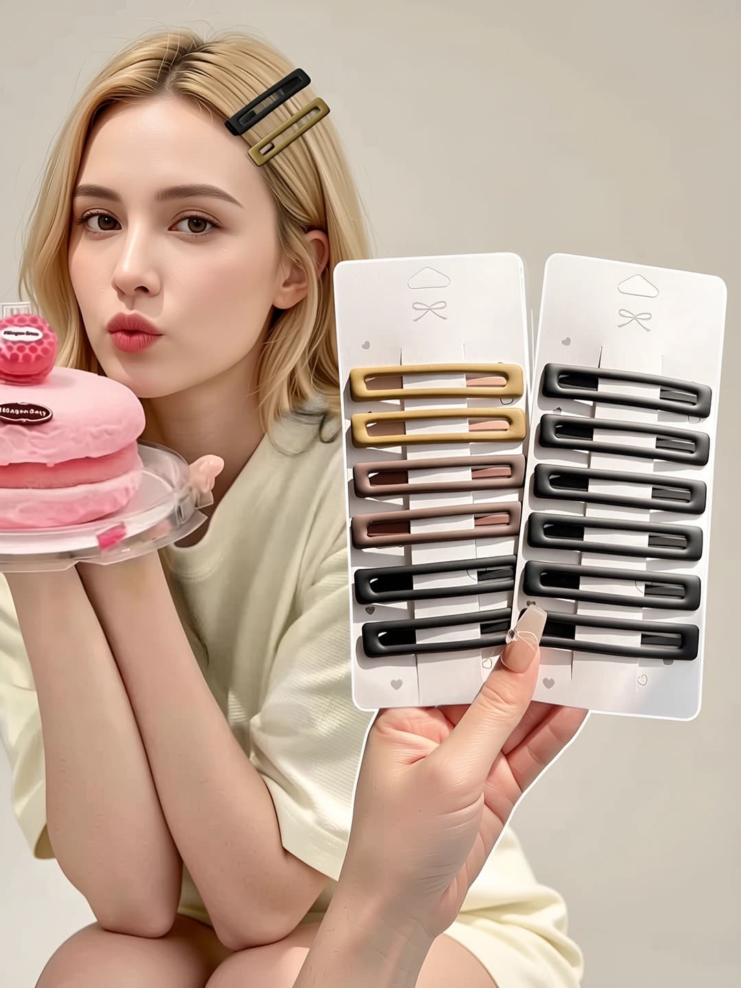 Women's hair clips: new matte geometric Korean style 2026