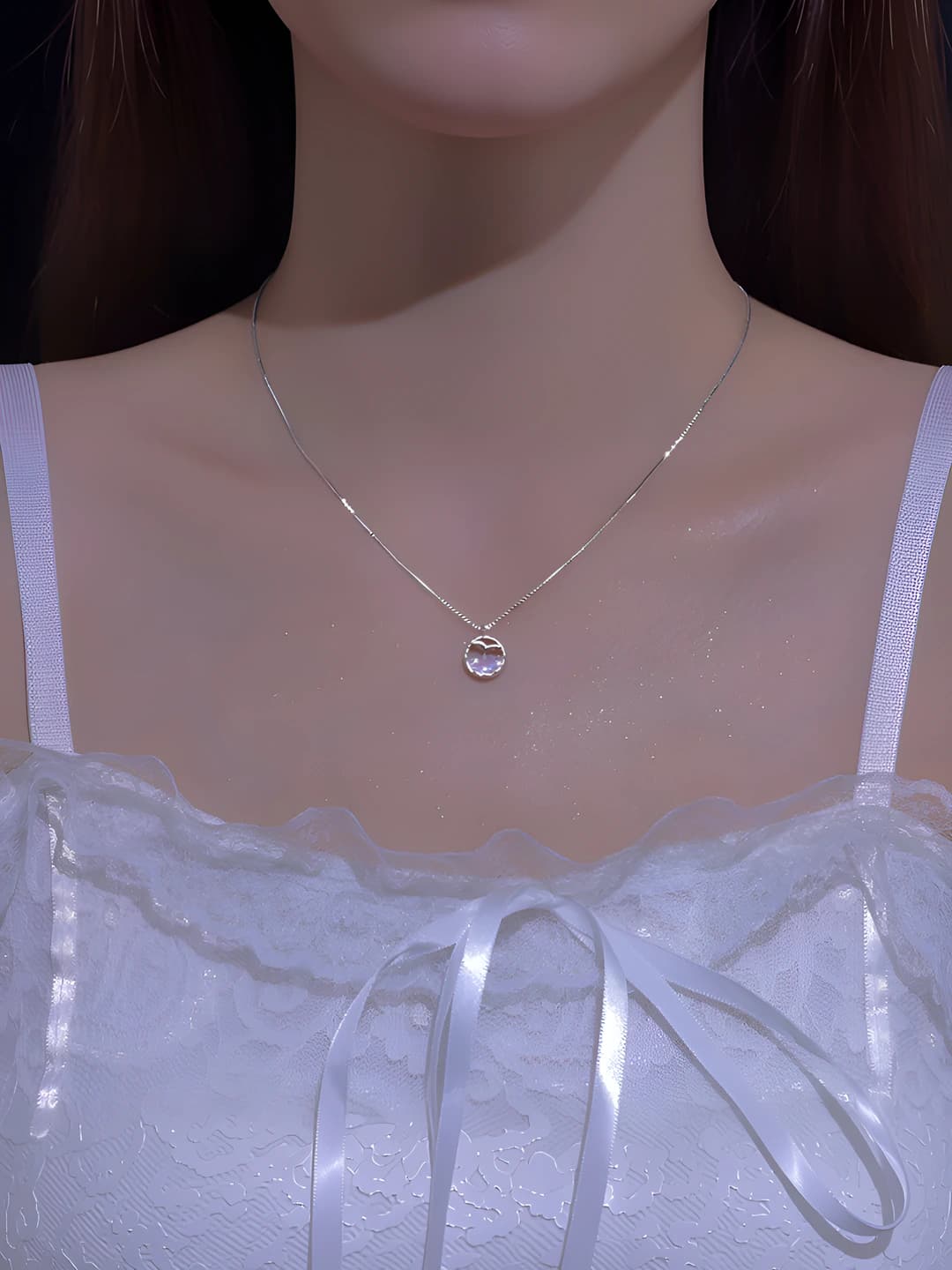 Women's pendant necklace: whale shape, semi-precious stones, simple style, new design 2026