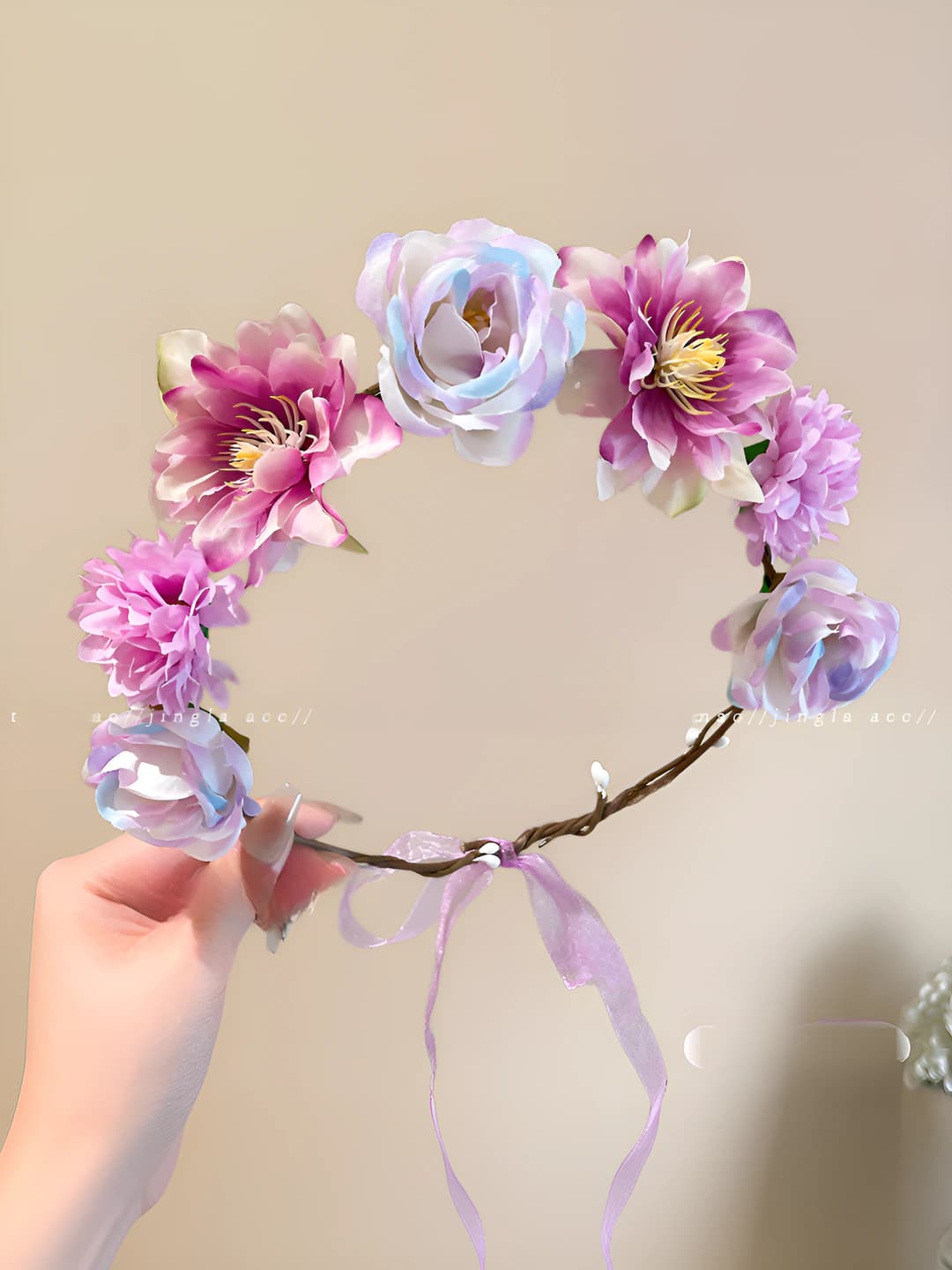 Purple floral wreath