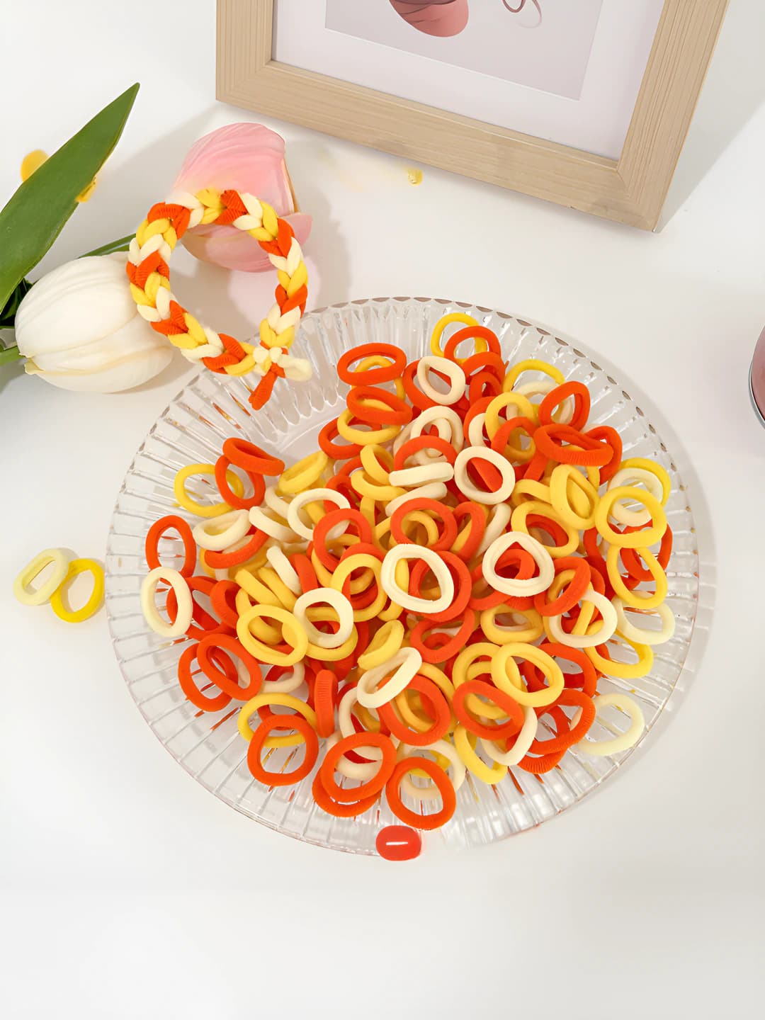 38. Orange stripes, 100 pcs, bag, 2 cm