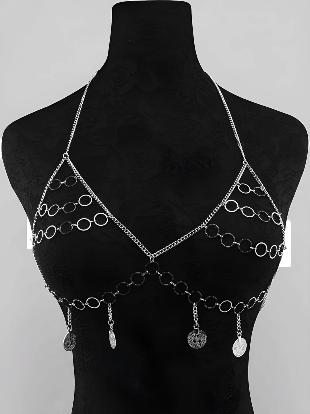 Silver bra chain