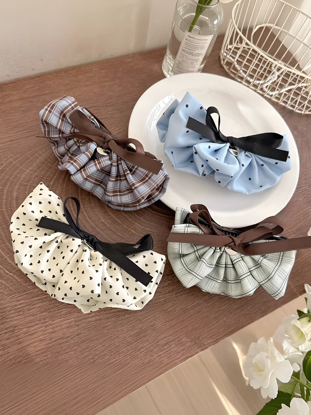 Women's hair clips and combs: simple plaid, banana style, for high ponytail
