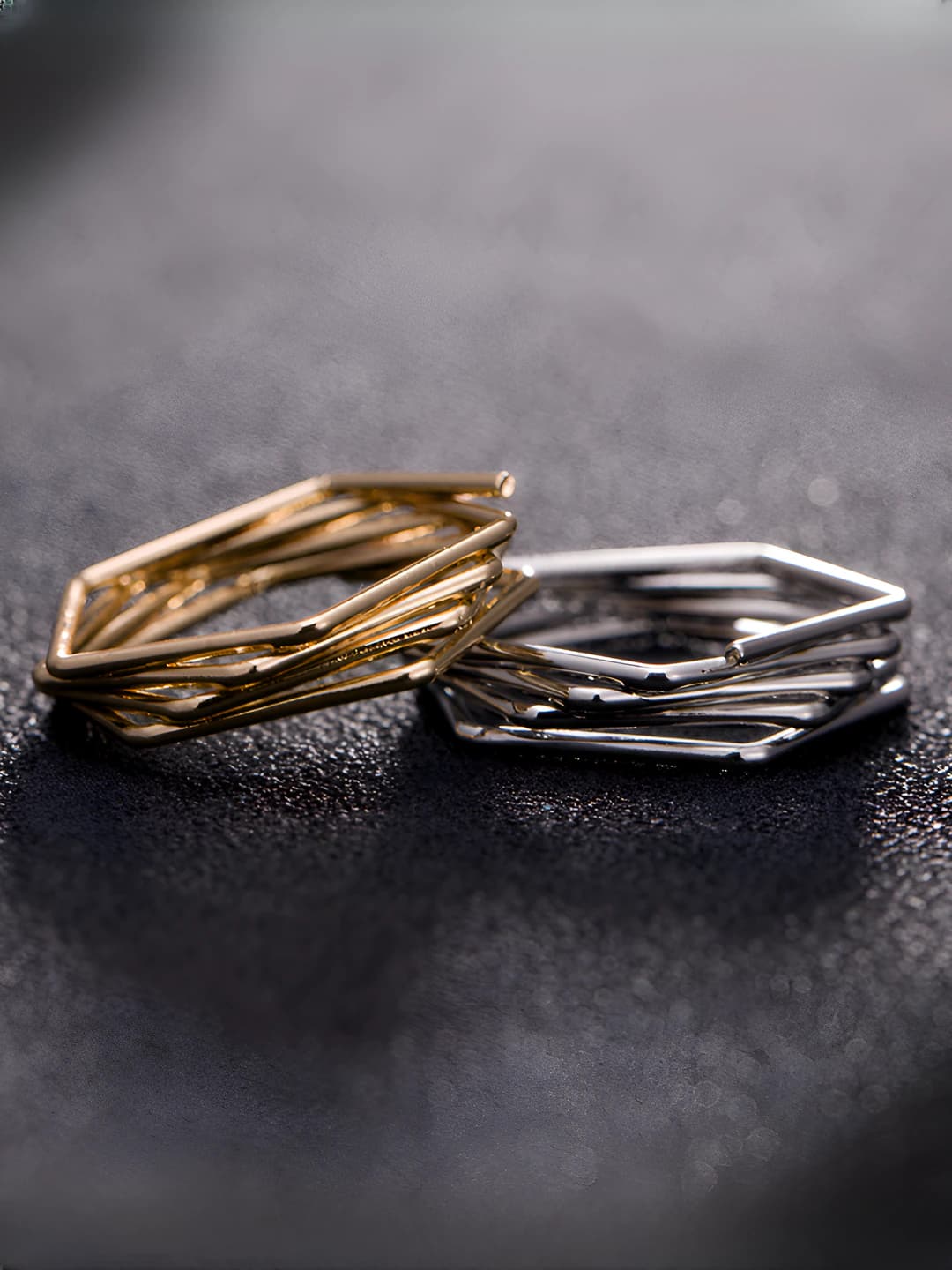 Women's geometric ring: Korean style, solid color, square design element, style, for work