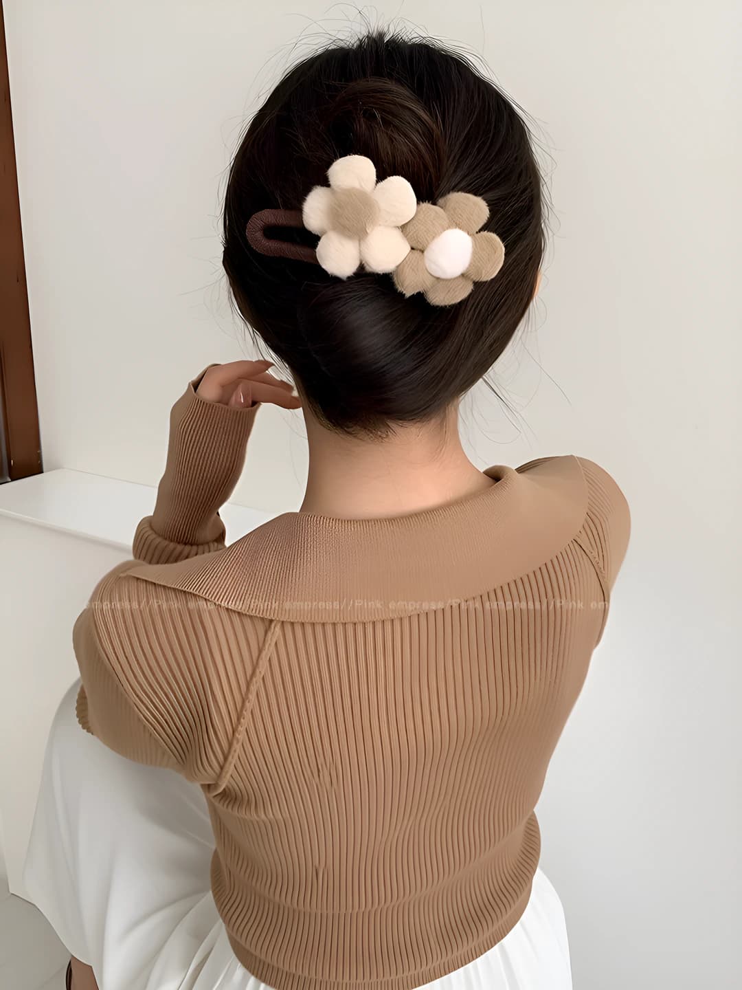 7# Double flower white-khaki