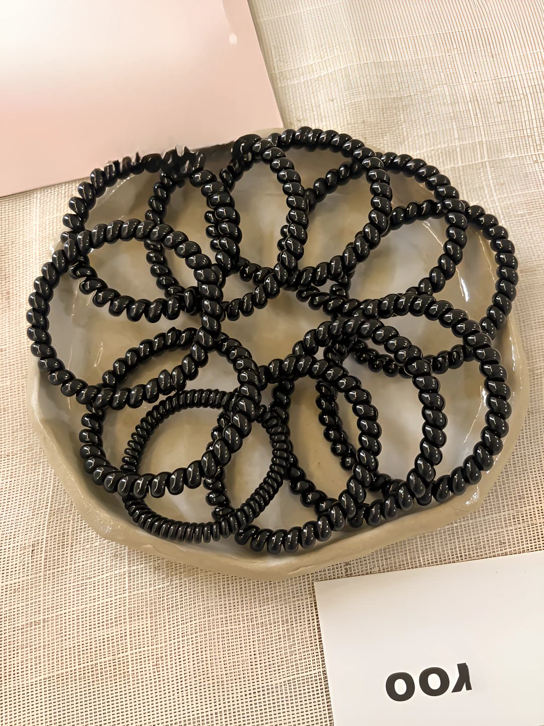 Medium glossy thick cord hair ties - 10 pcs