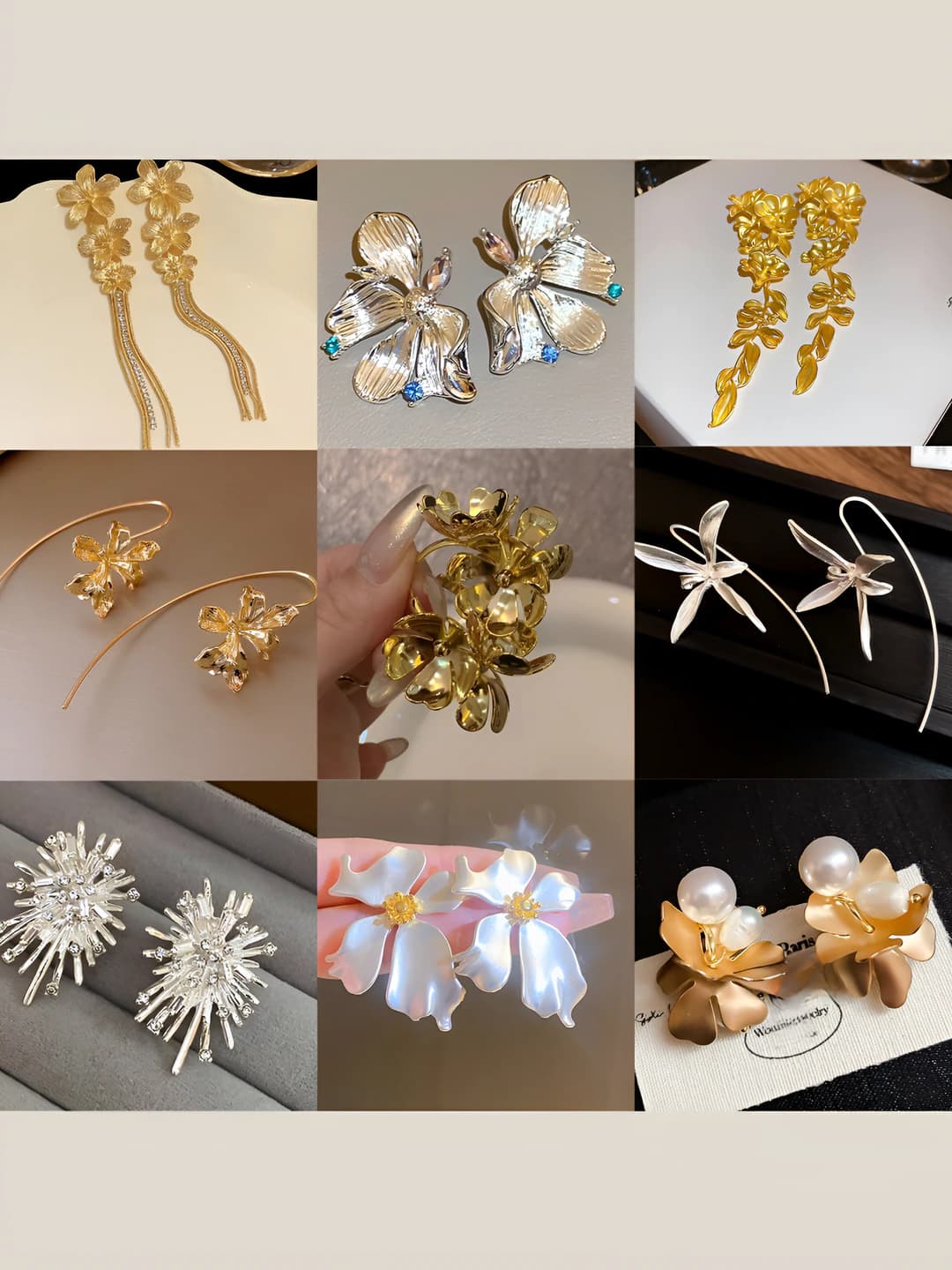 Women's floral earrings in chic style