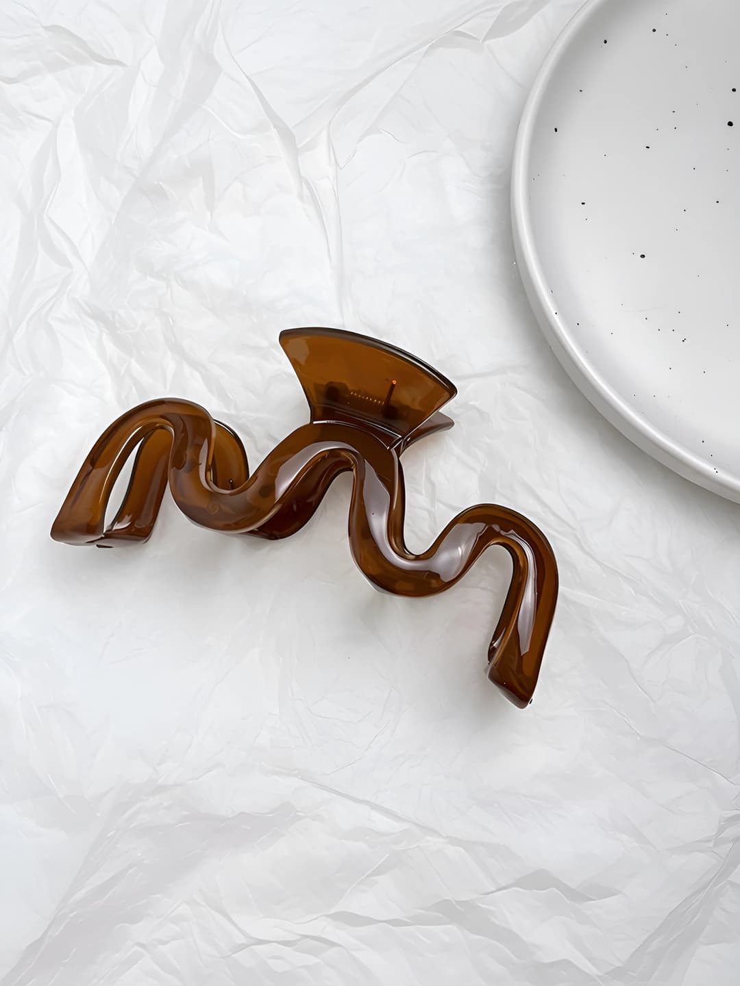 1# Прозрачно-коричневый M зажим ~13 см